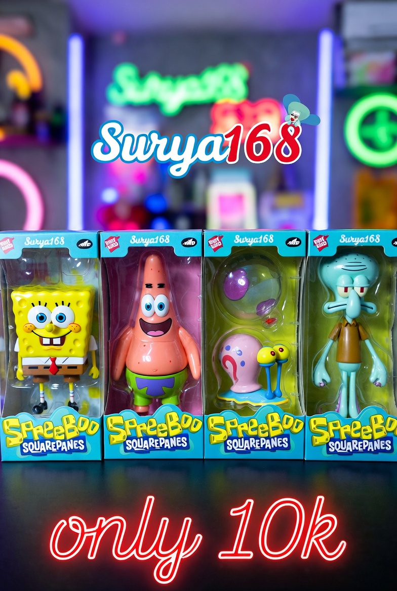 Action figure SpongeBob Series dengan beberapa karakter.